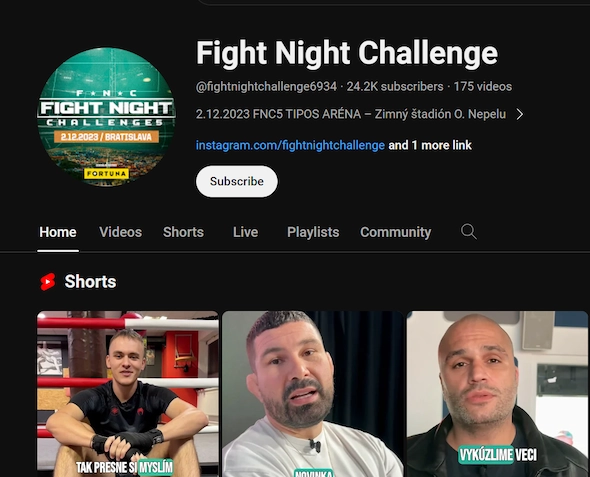 Fight Night Challenge živý přenos na YouTube
