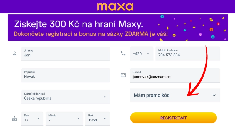 Loterie Maxa promo kód