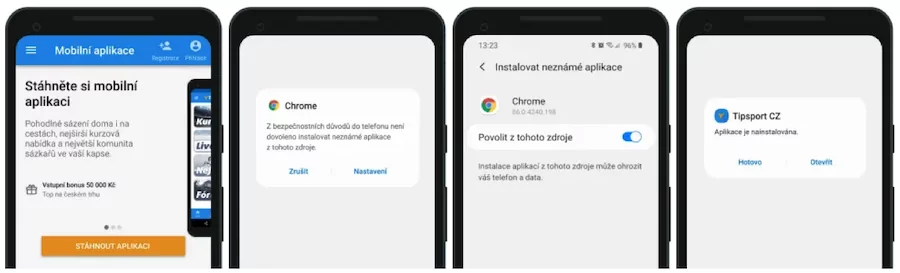 Tipsport aplikace Android