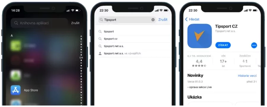 Tipsport aplikace IOS