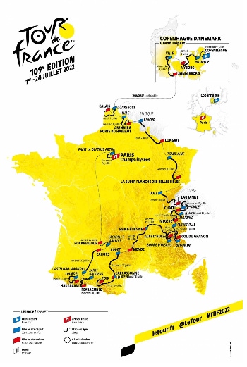 Tour de France mapa všech etap