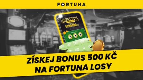 Získejte odměnu až 500 Kč s online losy u Fortuny