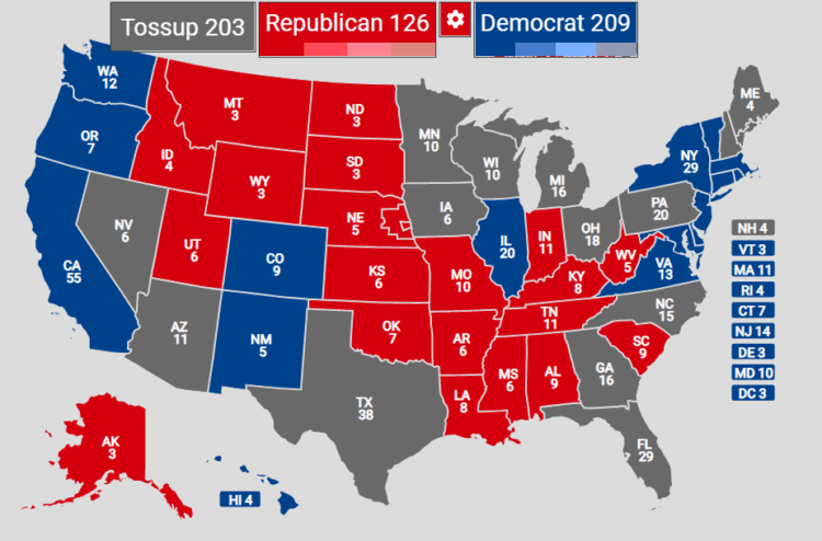 mapa statov USA