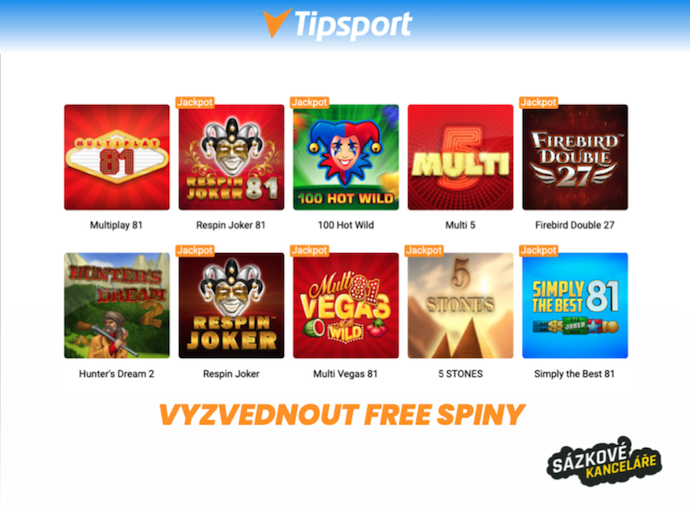 Tipsport free spiny dnes