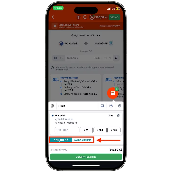 Návod na aktivaci Betano sázky zdarma
