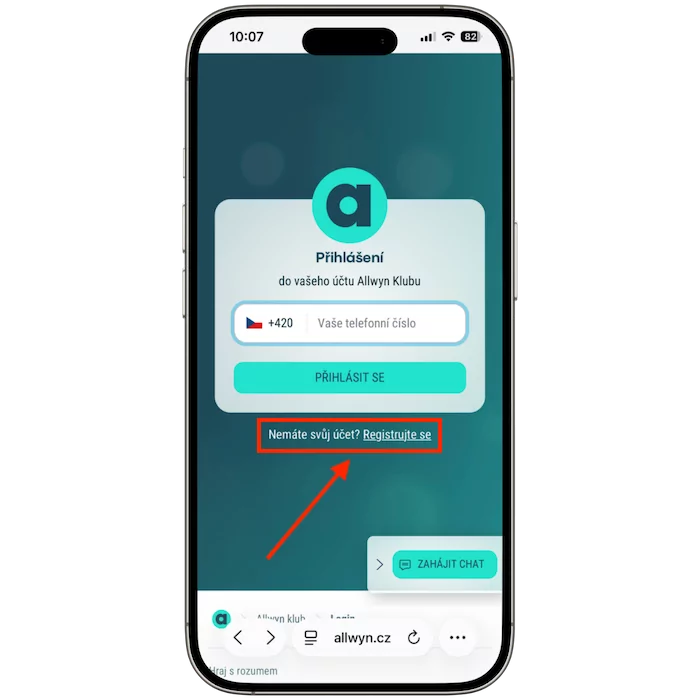 Allwyn klub vytvoření účtu