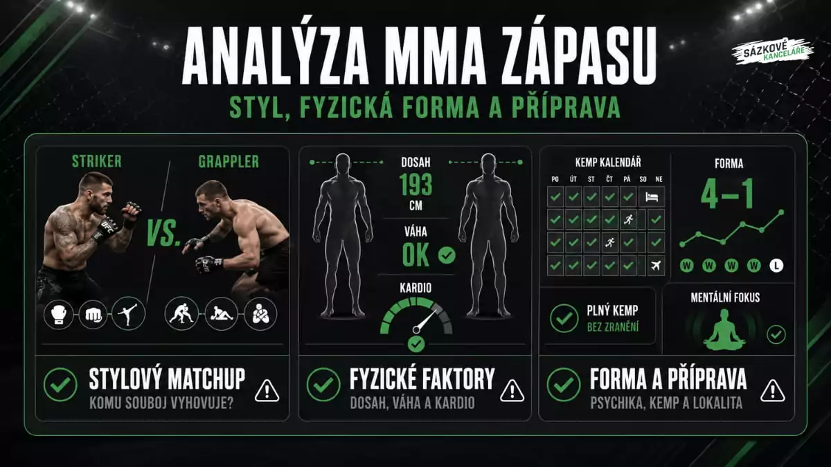 Analýza MMA zápasu se srovnáním bojových stylů, fyzických faktorů, formy a přípravy bojovníků