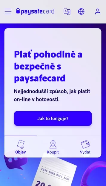 Anonymní vklad přes Paysafecard