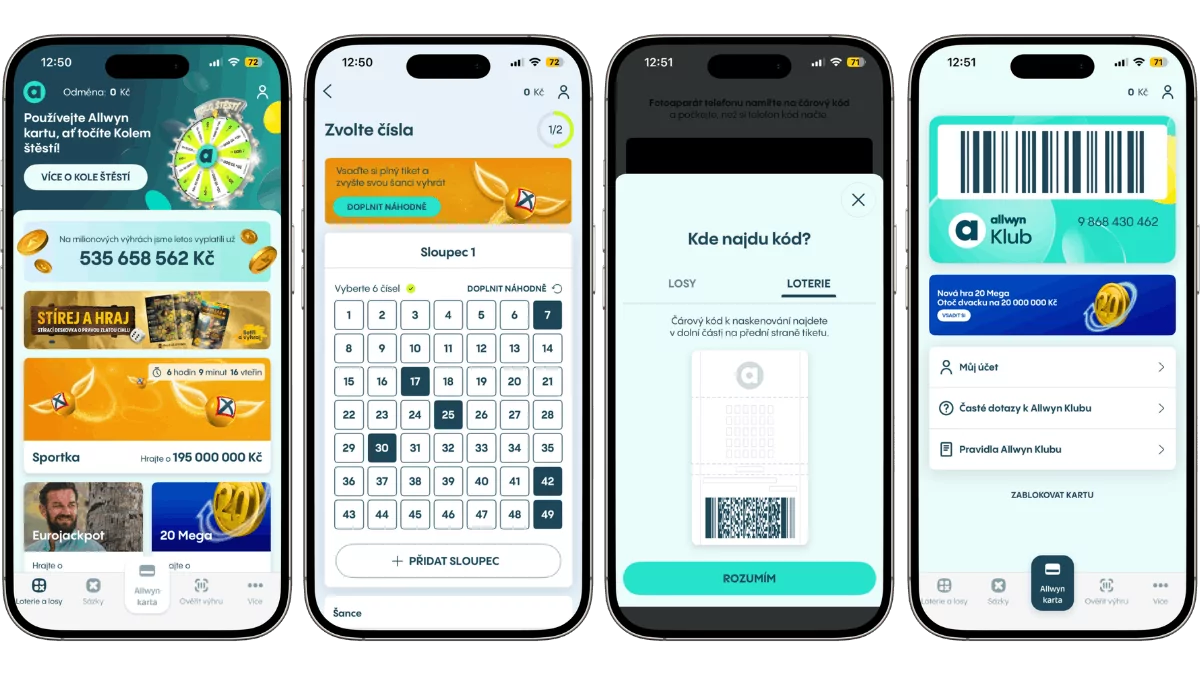 Aplikace Allwyn Online