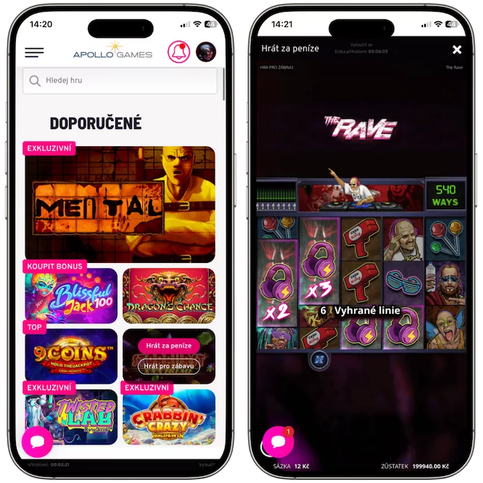 Apollo Games hry a automaty