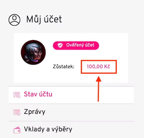 Apollo bonus 100 Kč