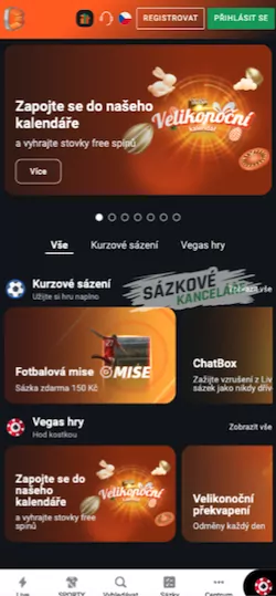 Betano velikonoční kalendář na mobilu