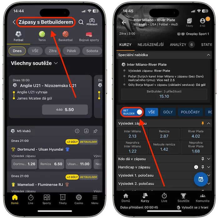 Betbuilder Fortuna vs Tipsport
