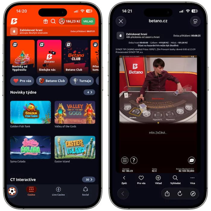 Casino nabídka Betano