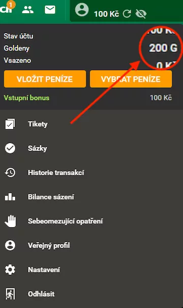 Chance bonus v Goldenech