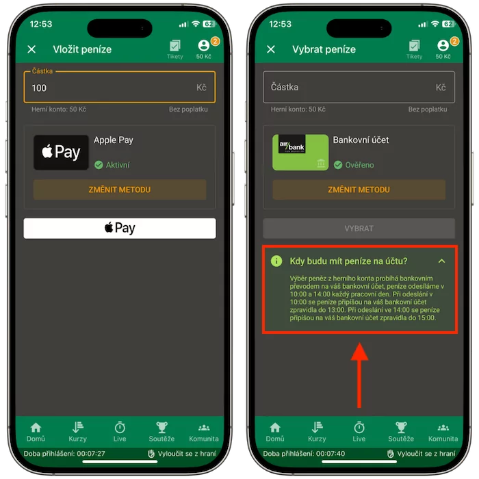 Chance platební metody