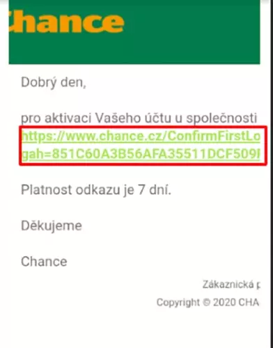 Chance registrace zadání ověřovacího kódu ze SMS