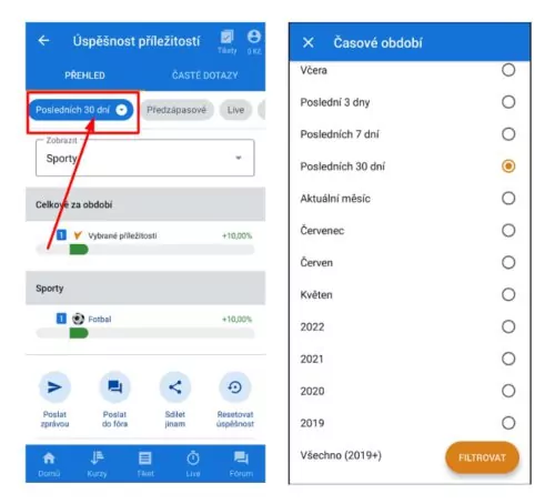 Co vše v Tipsport úspěšnost příležitostí najdete a za jaké časové období