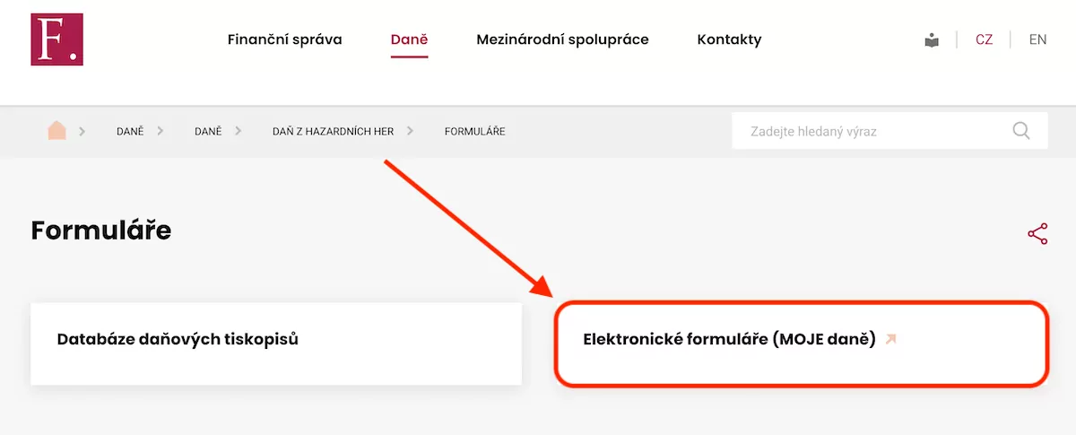 Elektronický portál Moje daně