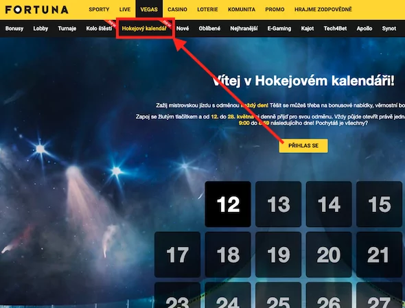 Fortuna hokejový kalendář 2023 online