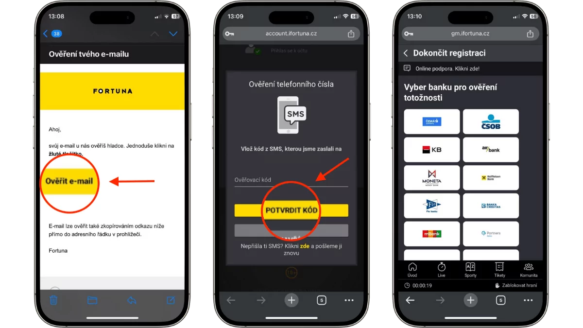 Fortuna ověření totožnosti