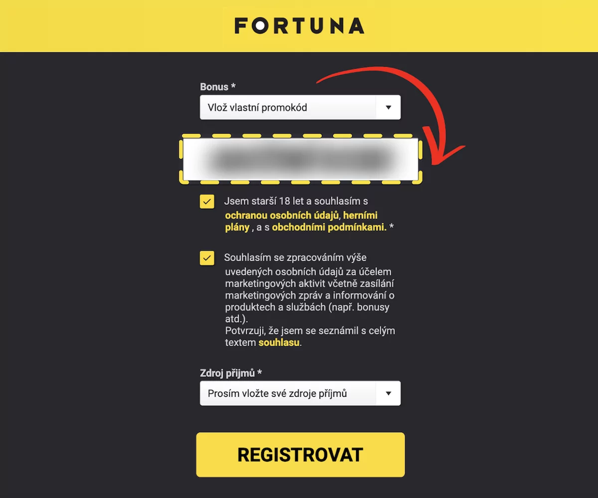 Fortuna promo kód