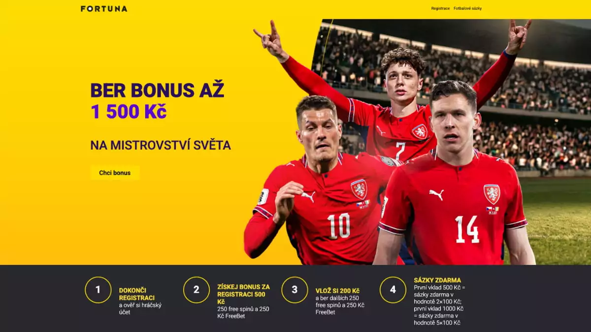Fortuna registrační bonus