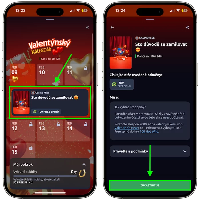 Funkce Betano kalendáře