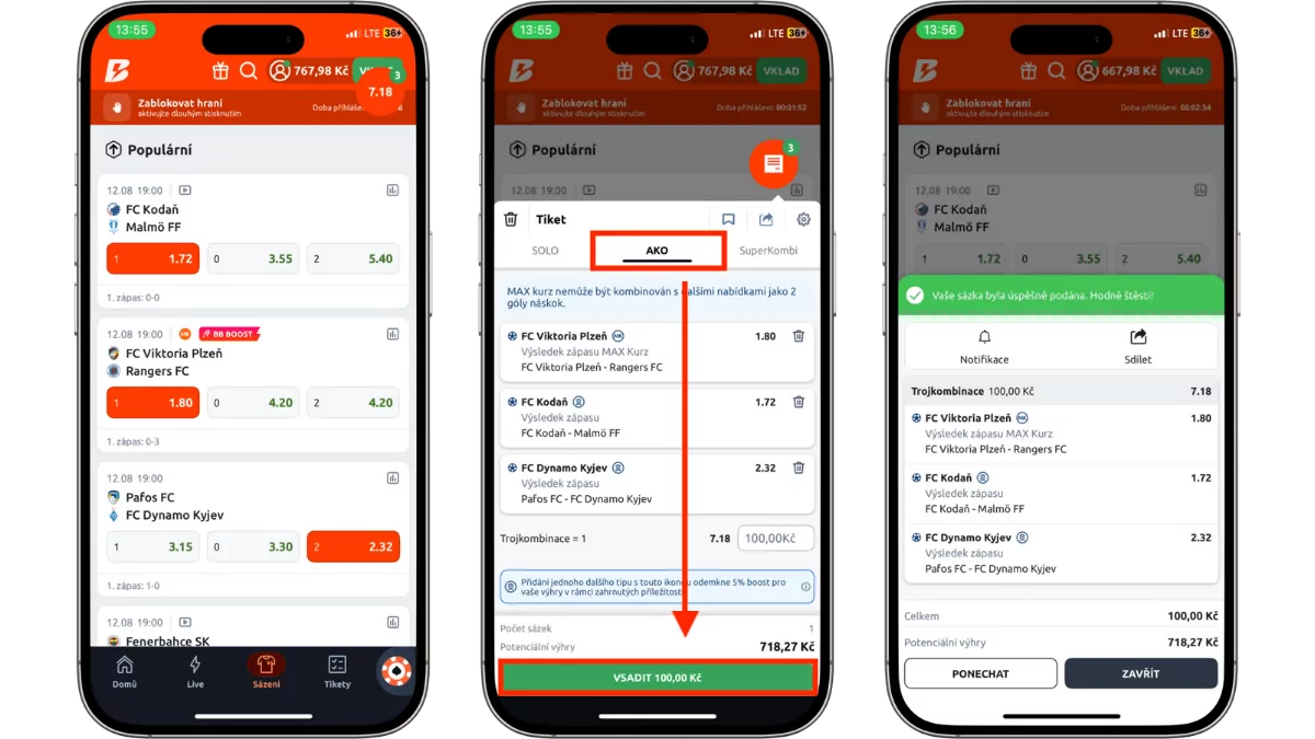 Jak vsadit AKO tiket