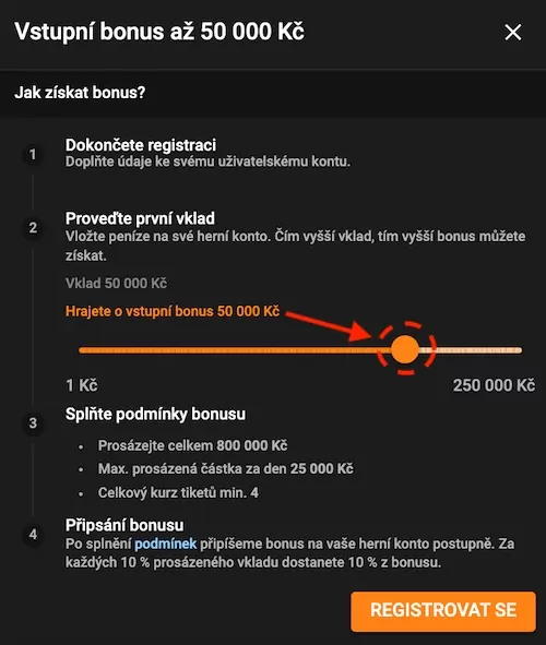 Jaké jsou podmínky pro Tipsport vkladový bonus