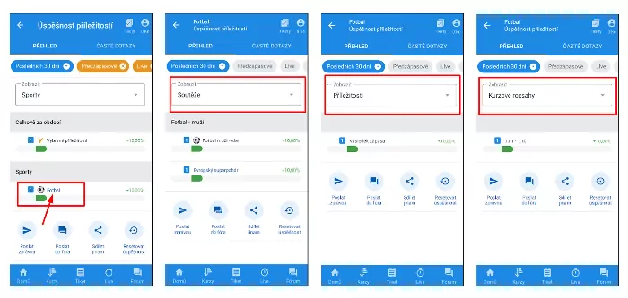 Kde najdete funkci Tipsport úspěšnost příležitostí krok 2