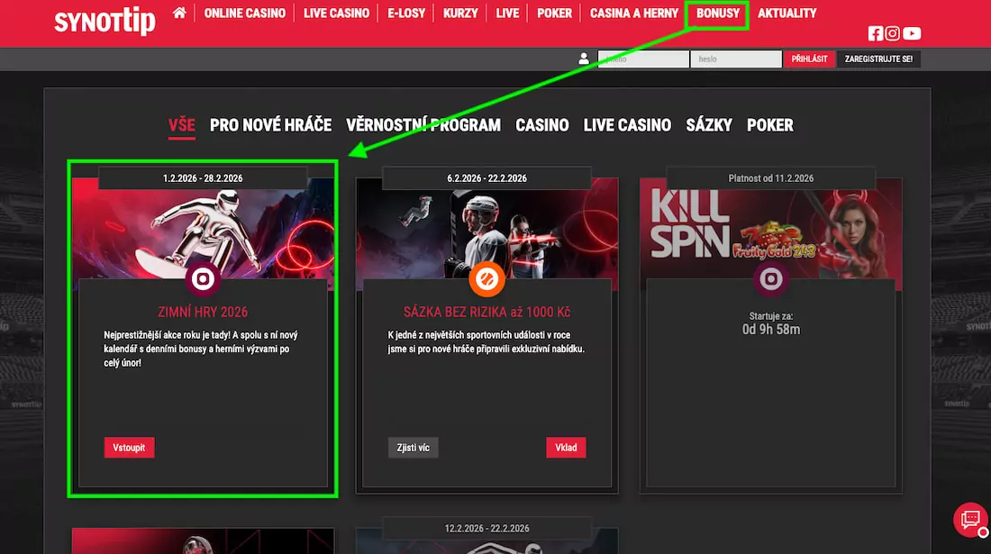 Kde najít Synottip bonusový kalendář