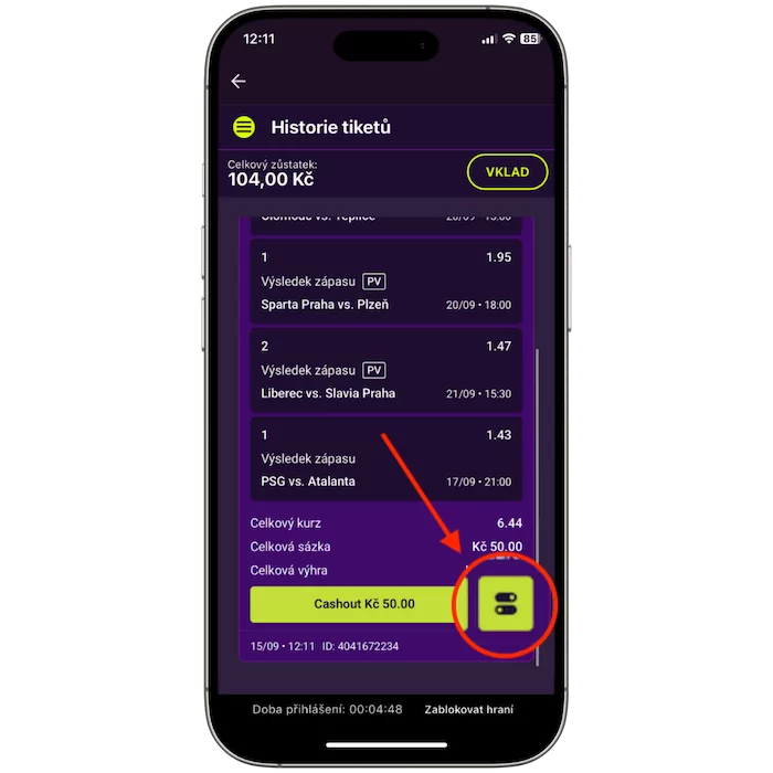 Kingsbet cashout částečný