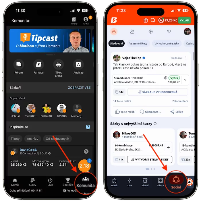 Komunita hráčů Tipsport vs. Betano