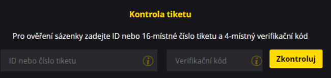 Kontrola tiketů vsazených na pobočkách