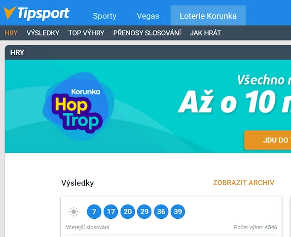 Korunka v Tipsportu