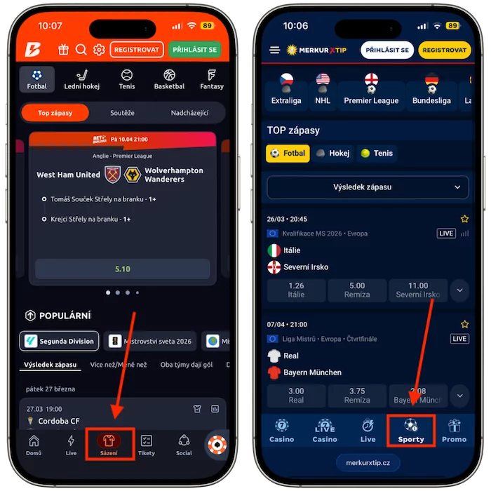 Kurzová nabídka Betano vs MerkurXtip