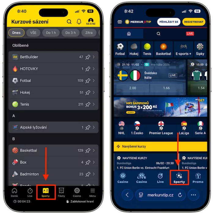 Kurzová nabídka Fortuna vs MerkurXtip