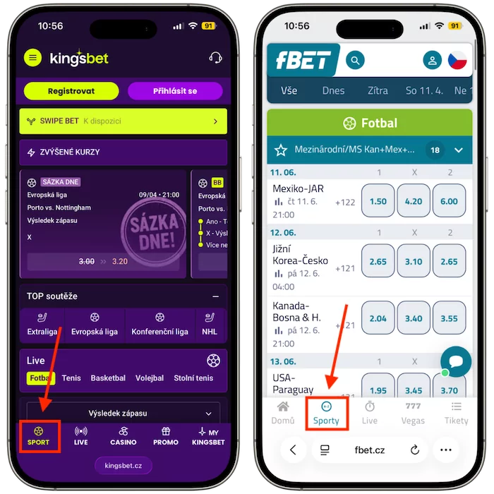 Kurzová nabídka Kingsbet vs fBet
