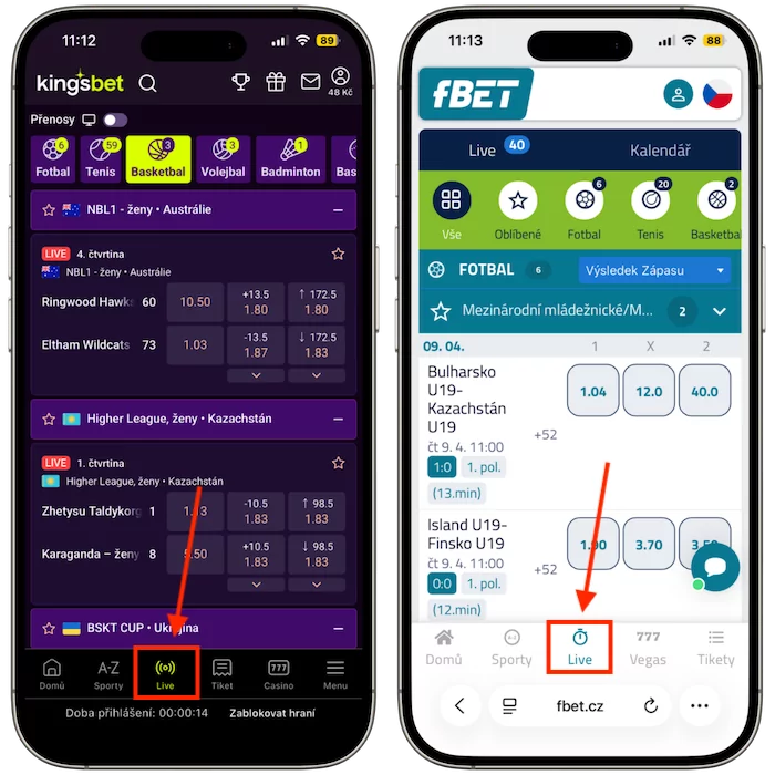 Live sázky Kingsbet vs fBet