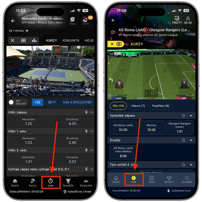 Live streamy Tipsport vs Sazkabet