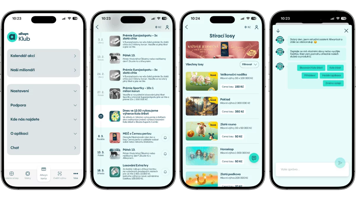 Mobilní aplikace Allwyn Klub