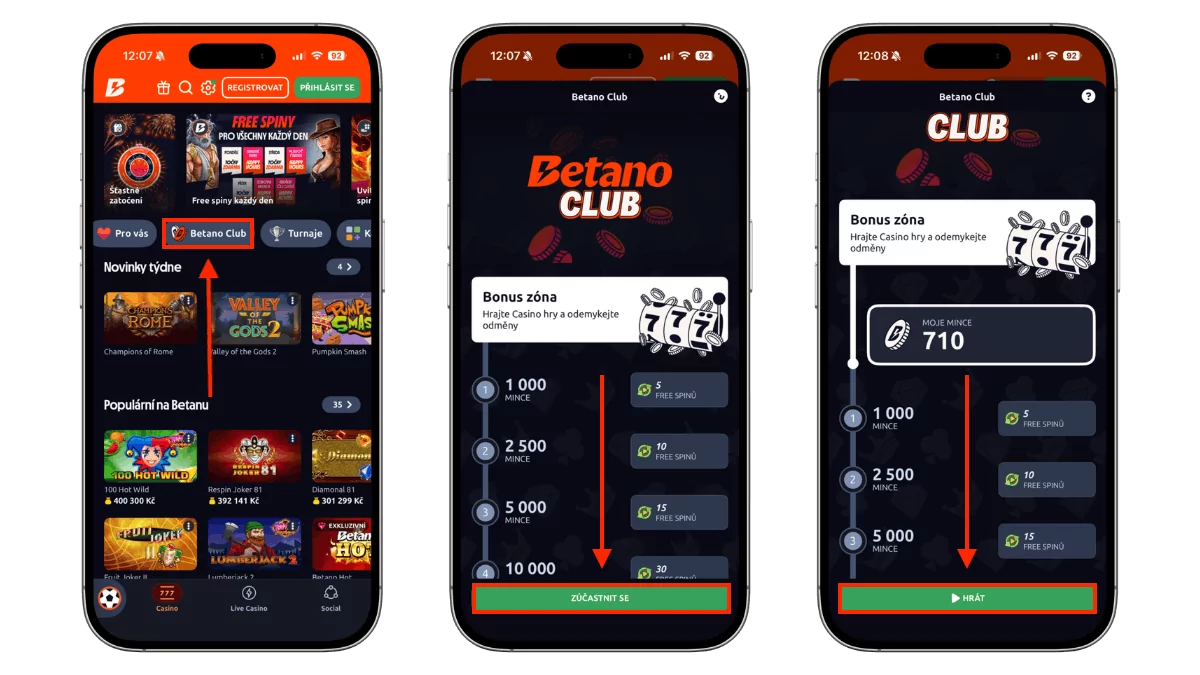 Návod jak se zapojit do Betano Clubu