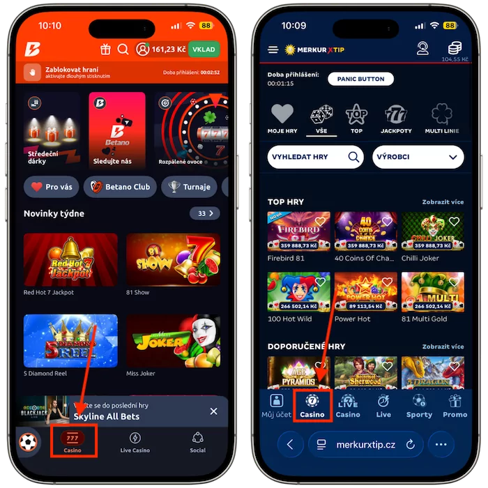 Online casino Betano vs MerkurXtip