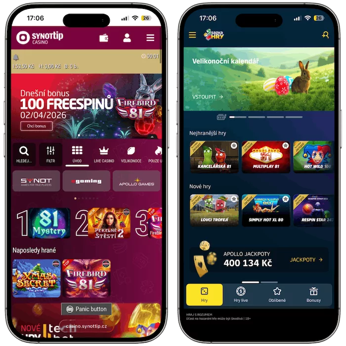 Online casino Synottip vs Sazkabet