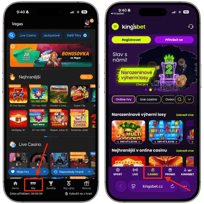 Online casino Tipsport vs Kingsbet