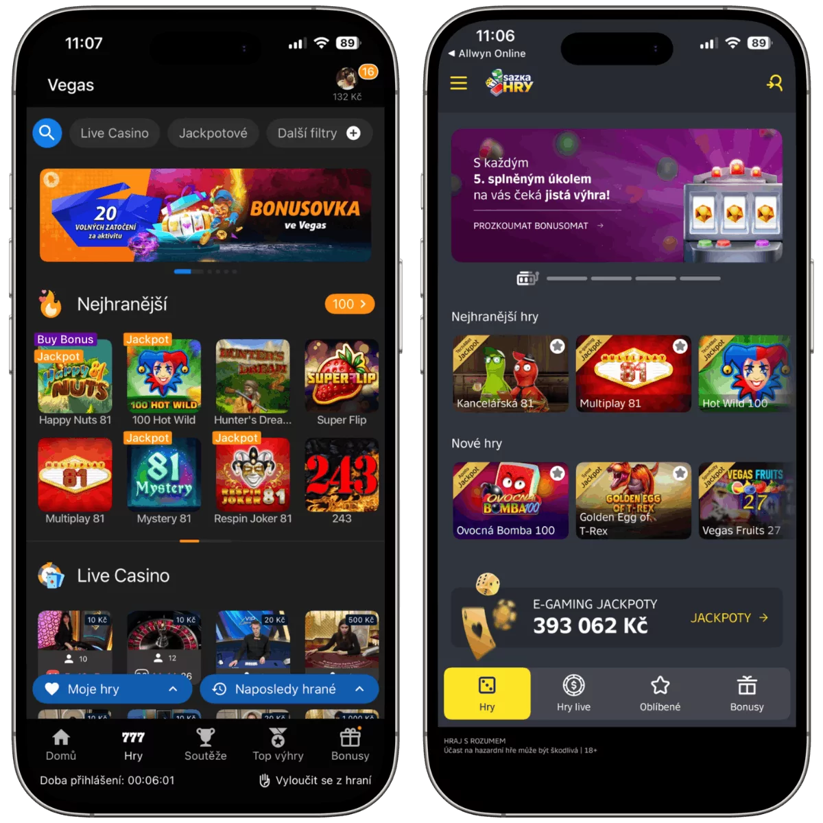 Online casino Tipsport vs Sazka Hry