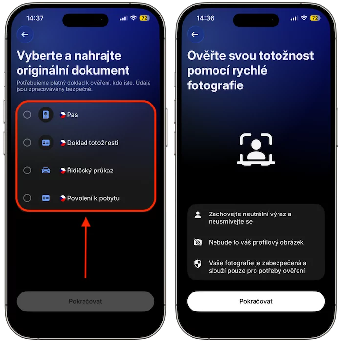 Ověření totožností Revolut