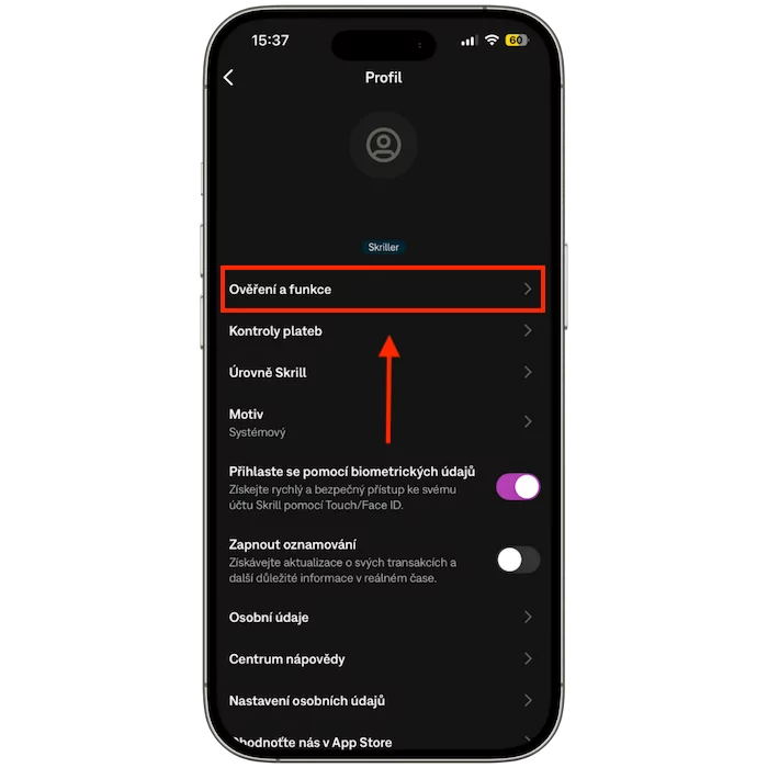 Ověření totožnosti Skrill