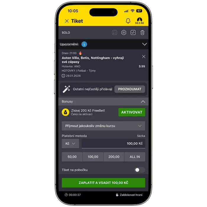 Potvrďte Fortuna Hotovku